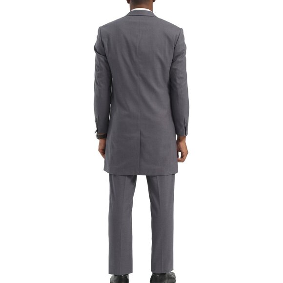 Grey Overcoat Notch Lapel 3 Piece Stacy Adams Men's Suit - Picture 2 of 3